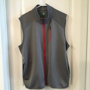 Pro Tour Full Zip Golf Vest Gray with Red Visual Accents Size M